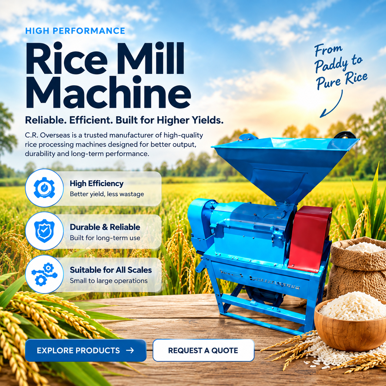 high performance rice mill advertisement